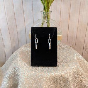 Silver CZ Dangle Earrings